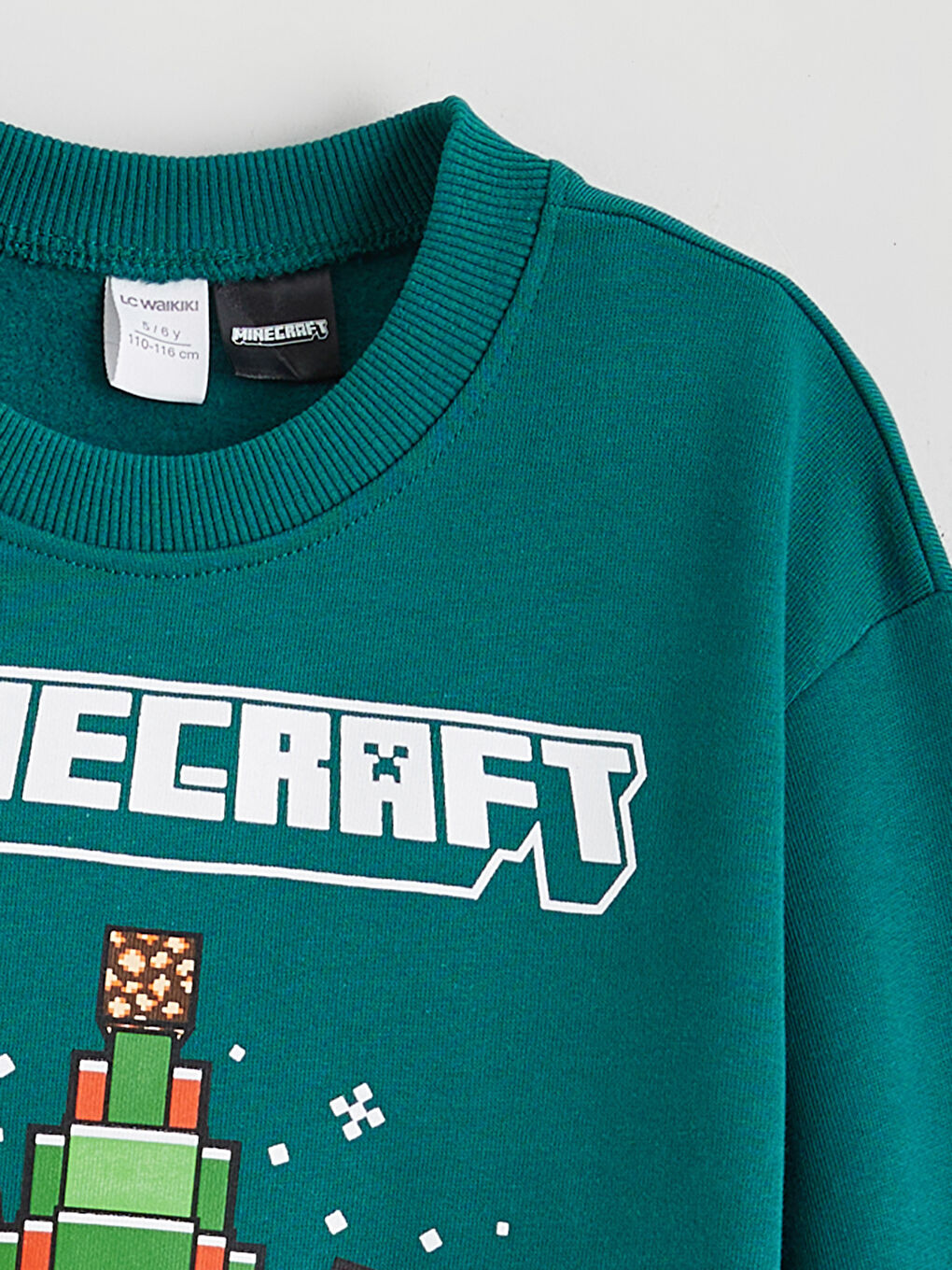 سويتشيرت أولاد مطبوع ماينكرافت بكول مدور-1