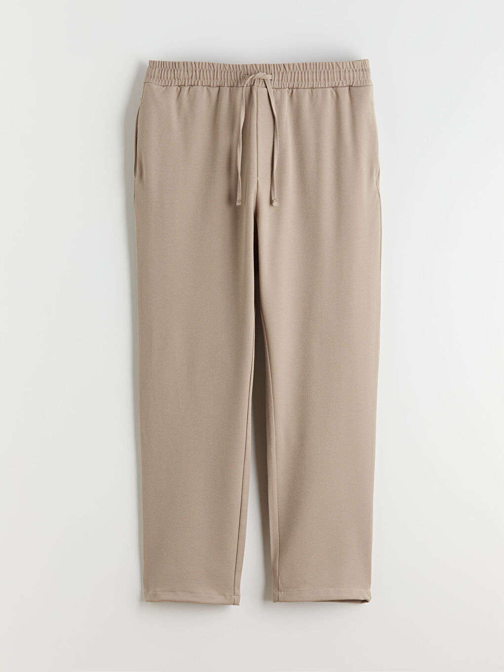 Bej Beli Lastikli Gabardin Erkek Pantolon-4