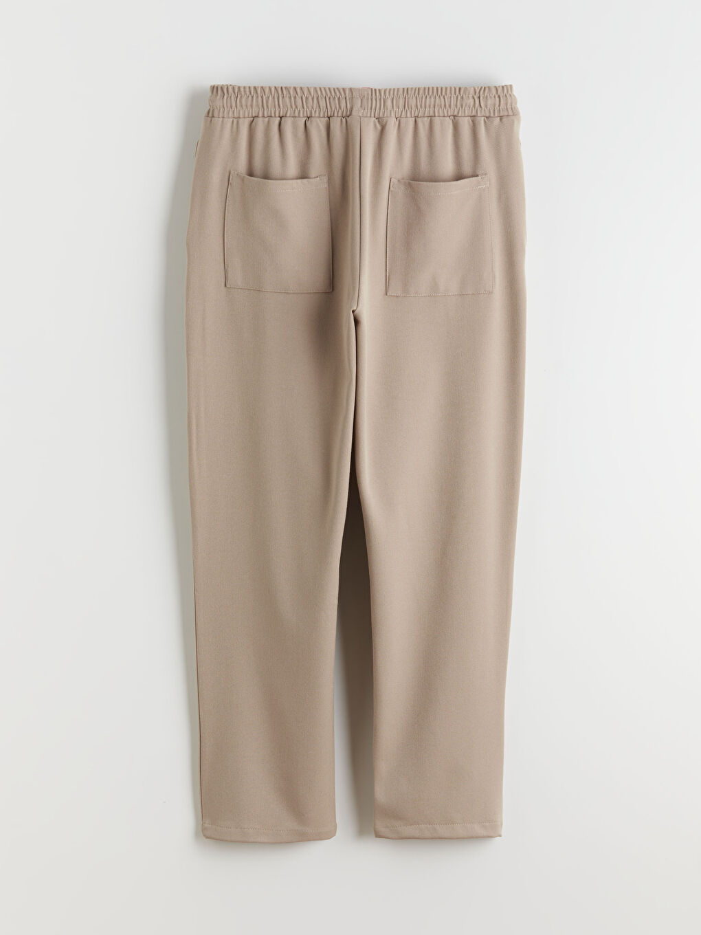 Bej Beli Lastikli Gabardin Erkek Pantolon-5