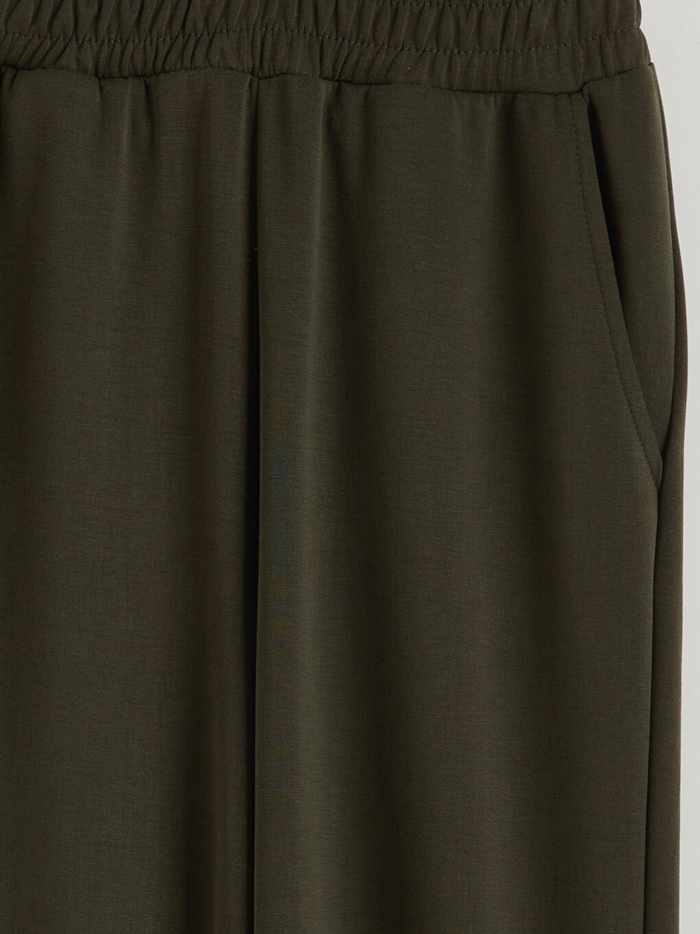 Haki Beli Lastikli Kadın Jogger Eşofman Altı-5