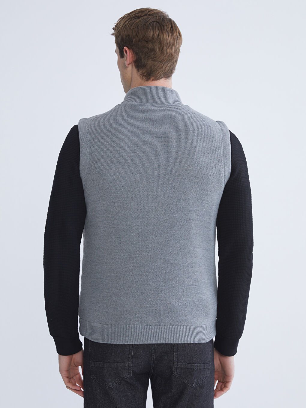 Regular Fit Funnel Neck Men's Knitwear Waistcoat-4