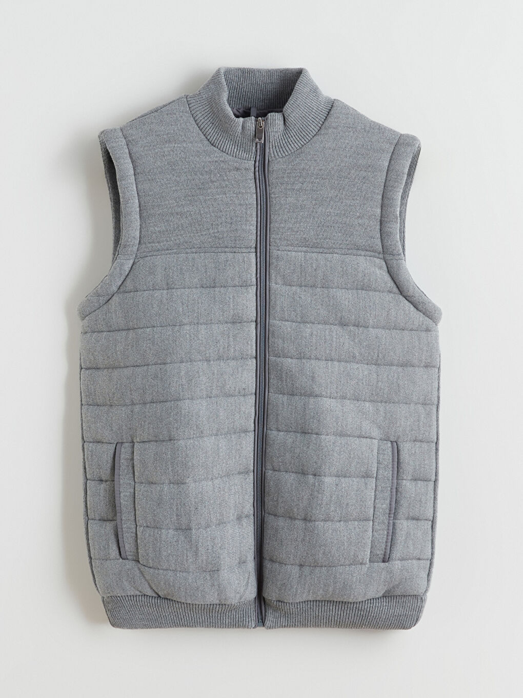 Regular Fit Funnel Neck Men's Knitwear Waistcoat-5
