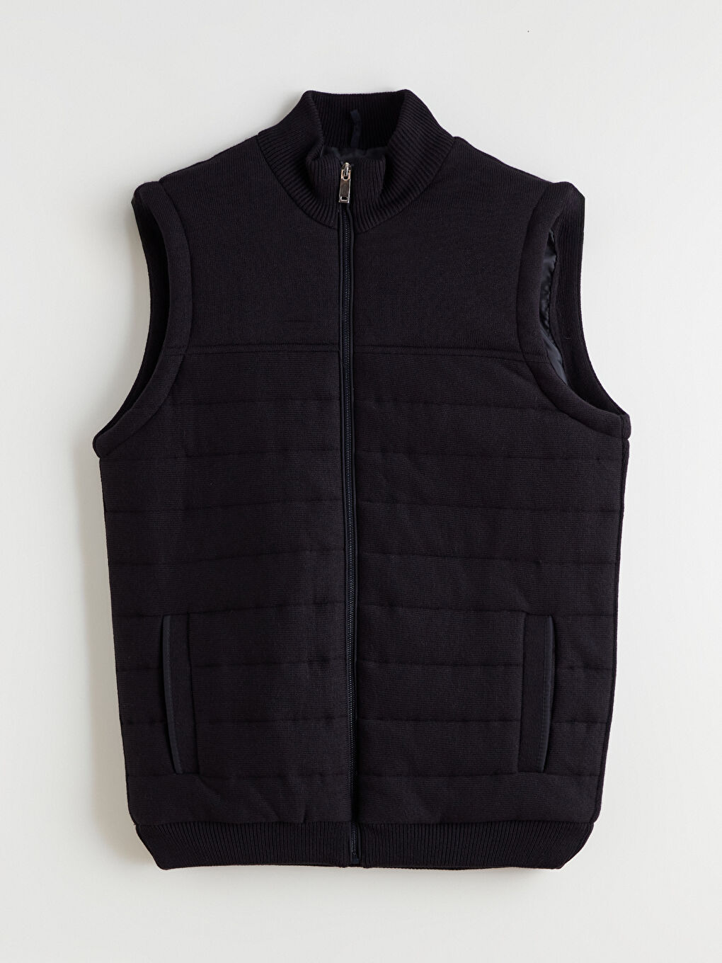 Regular Fit Funnel Neck Men's Knitwear Waistcoat-5