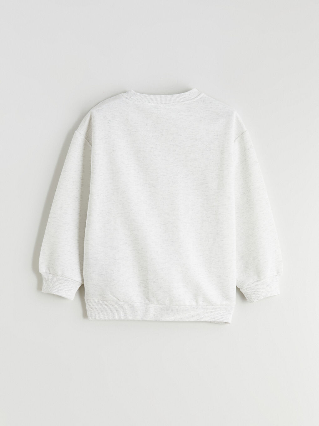 Beyaz Bisiklet Yaka Varsity Baskılı Erkek Çocuk Sweatshirt-1