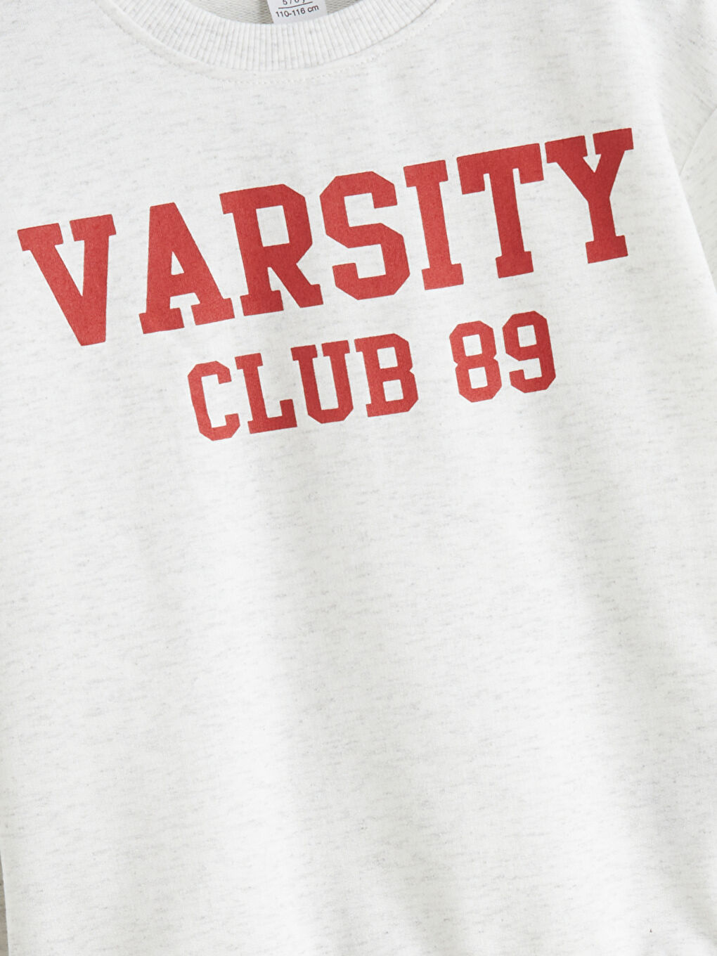 Beyaz Bisiklet Yaka Varsity Baskılı Erkek Çocuk Sweatshirt-2