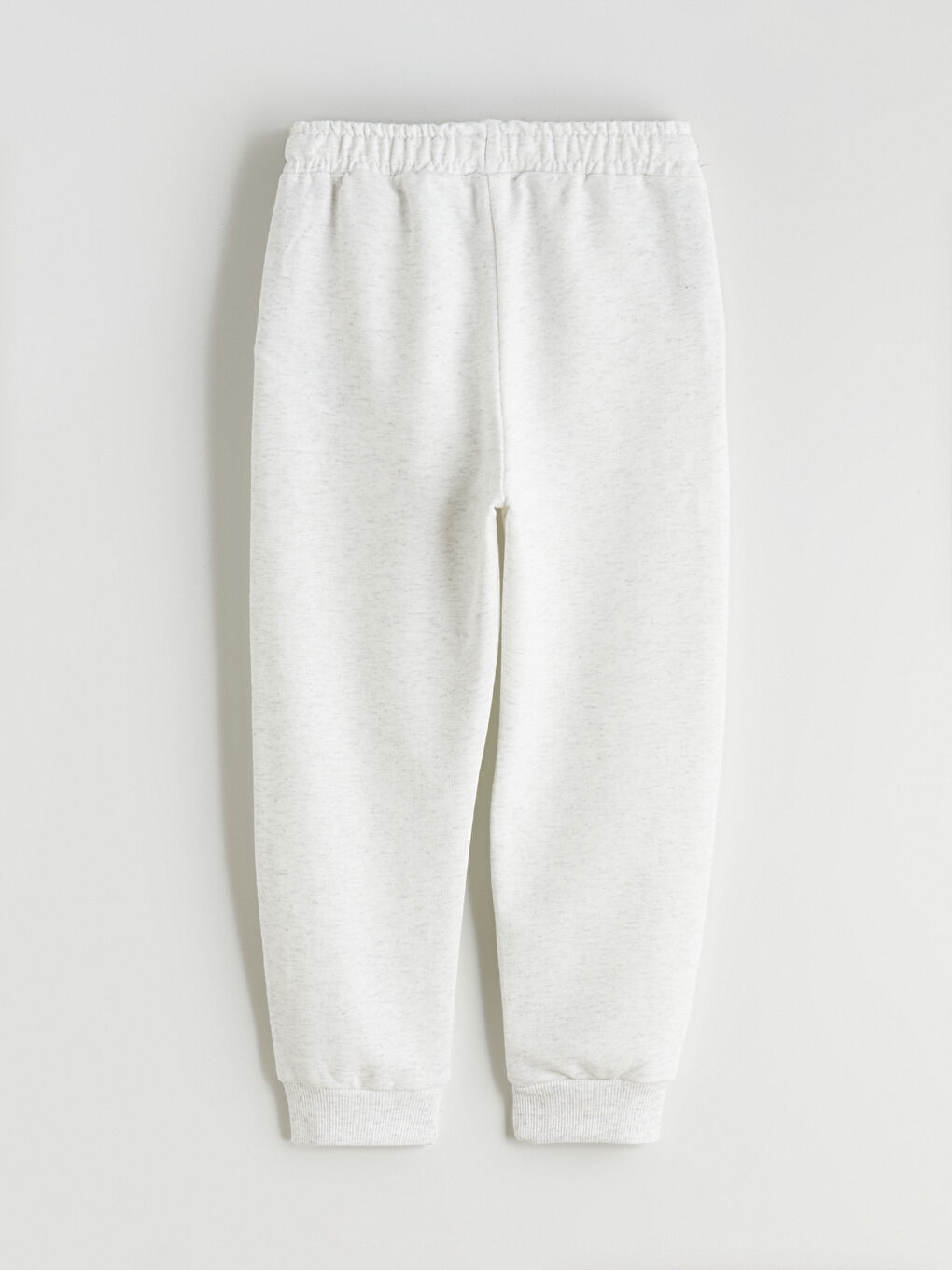 Beyaz Beli Lastikli Erkek Çocuk Jogger Eşofman Altı-1