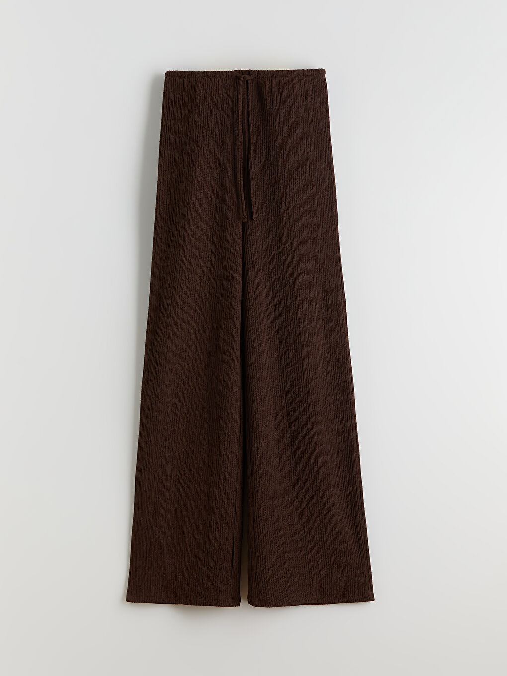 Elasticated Waist Textured Wide Leg Women's Trousers-4
