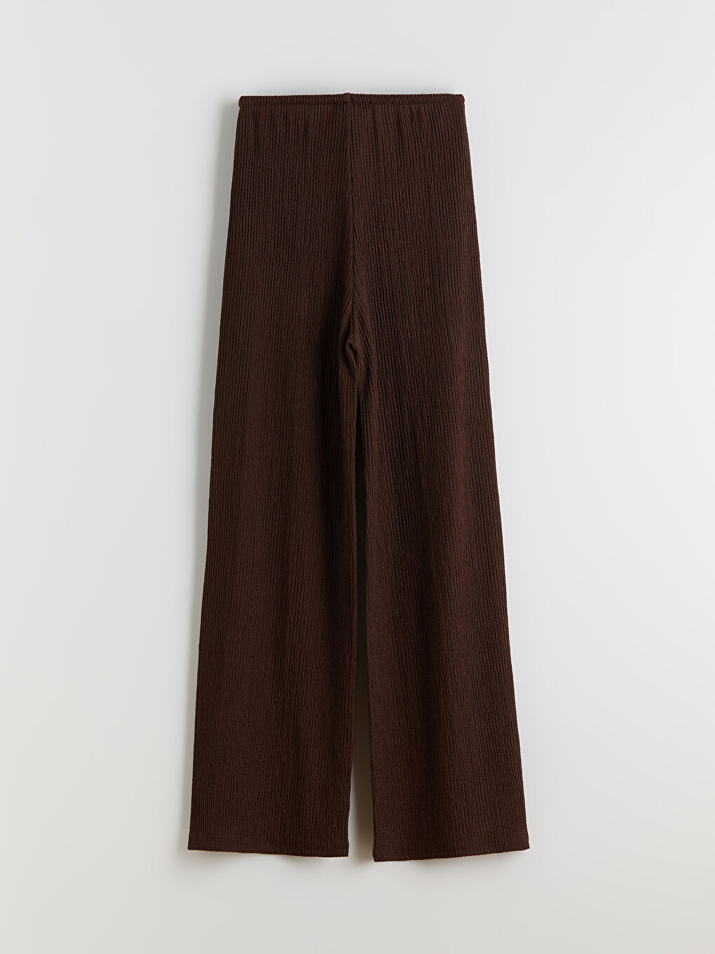 Elasticated Waist Textured Wide Leg Women's Trousers-5