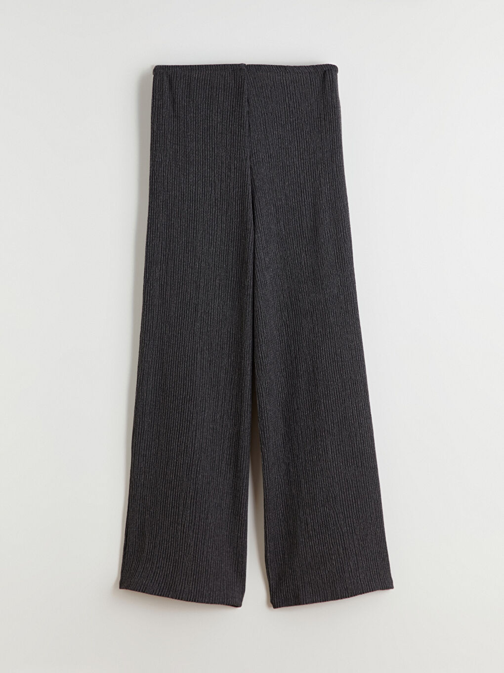 Elasticated Waist Textured Wide Leg Women's Trousers-1