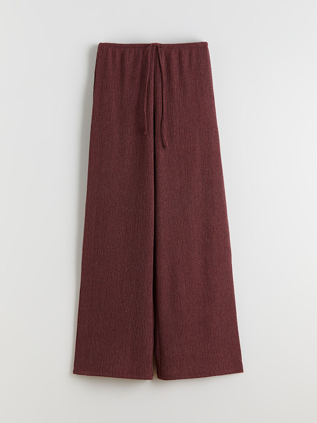 Elasticated Waist Textured Wide Leg Women's Trousers-4