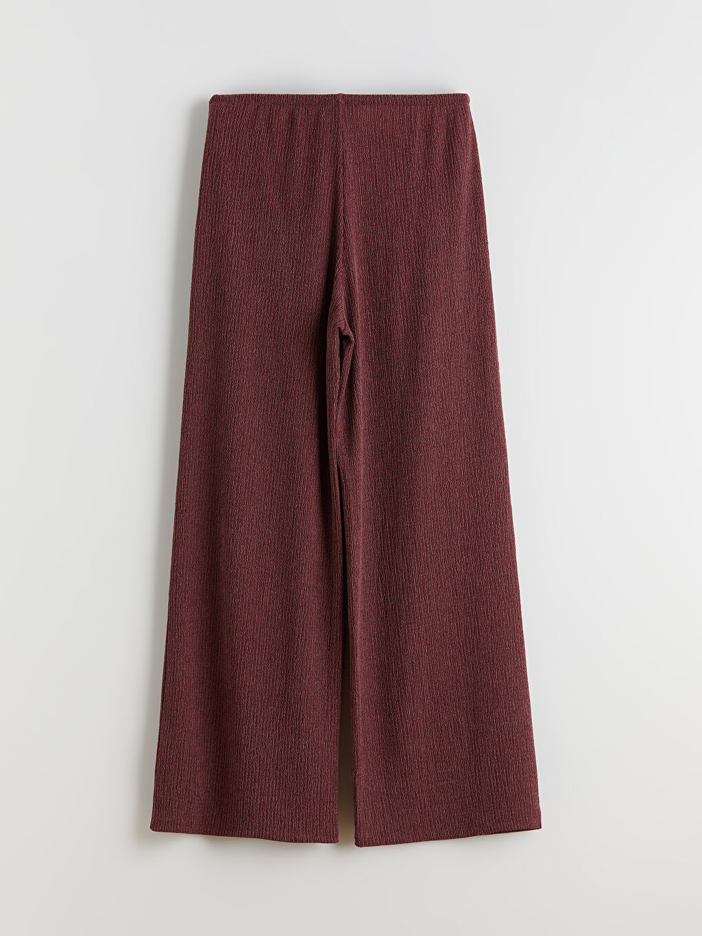 Elasticated Waist Textured Wide Leg Women's Trousers-5