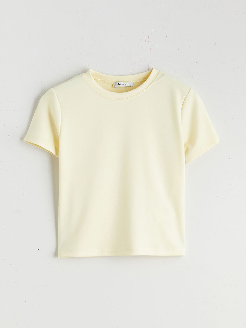 Sarı Bisiklet Yaka Kadın Tişört-4