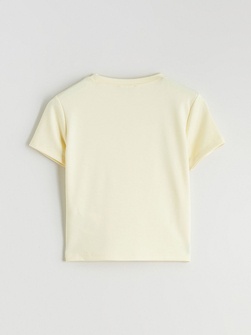 Sarı Bisiklet Yaka Kadın Tişört-5