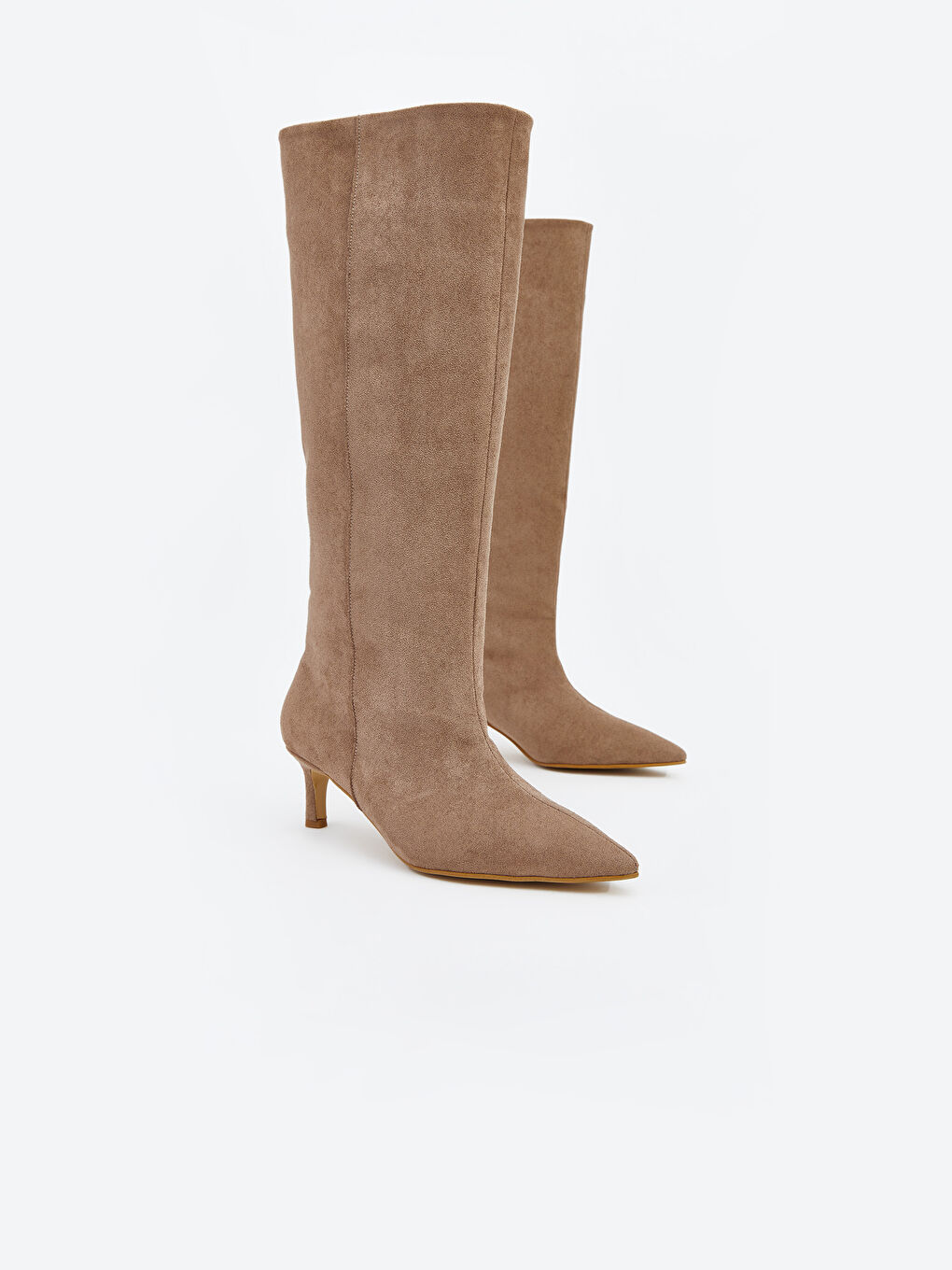 Bej Deri Görünümlü Topuklu Kadın Bot-1
