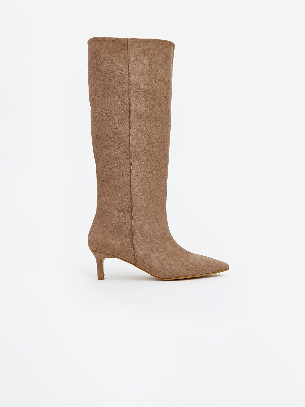 Bej Deri Görünümlü Topuklu Kadın Bot-2