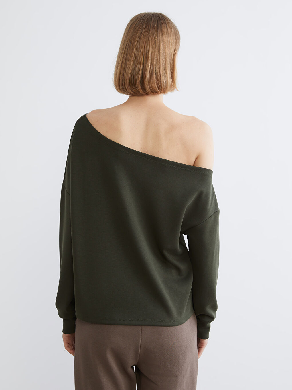 Slash Neck Women's Sweatshirt-3