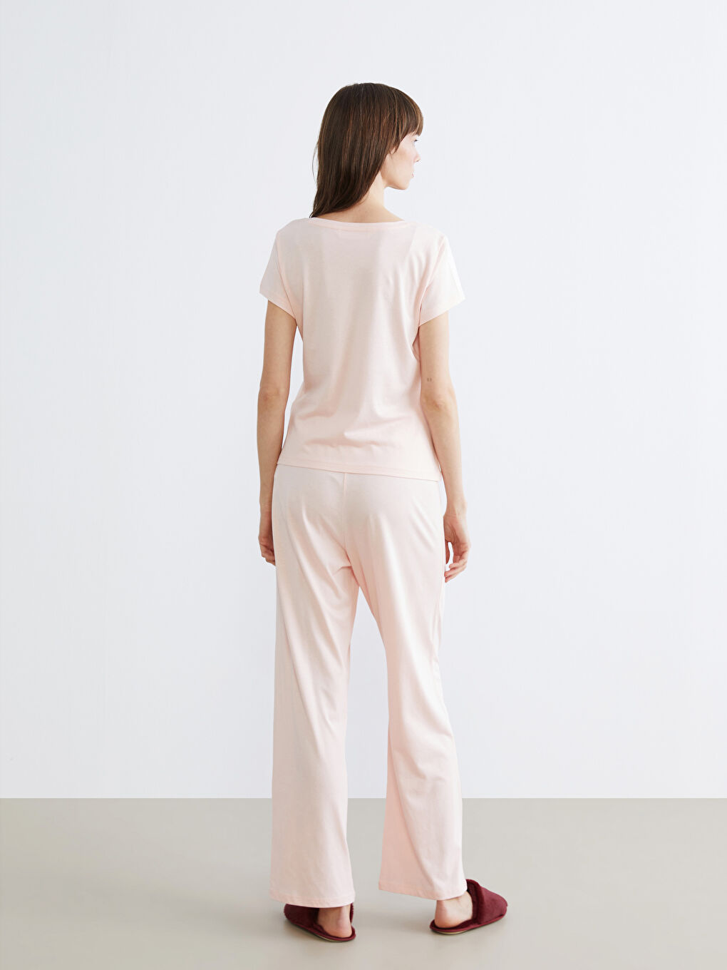 Әйелдер қызғылт Пижама жинағы-3