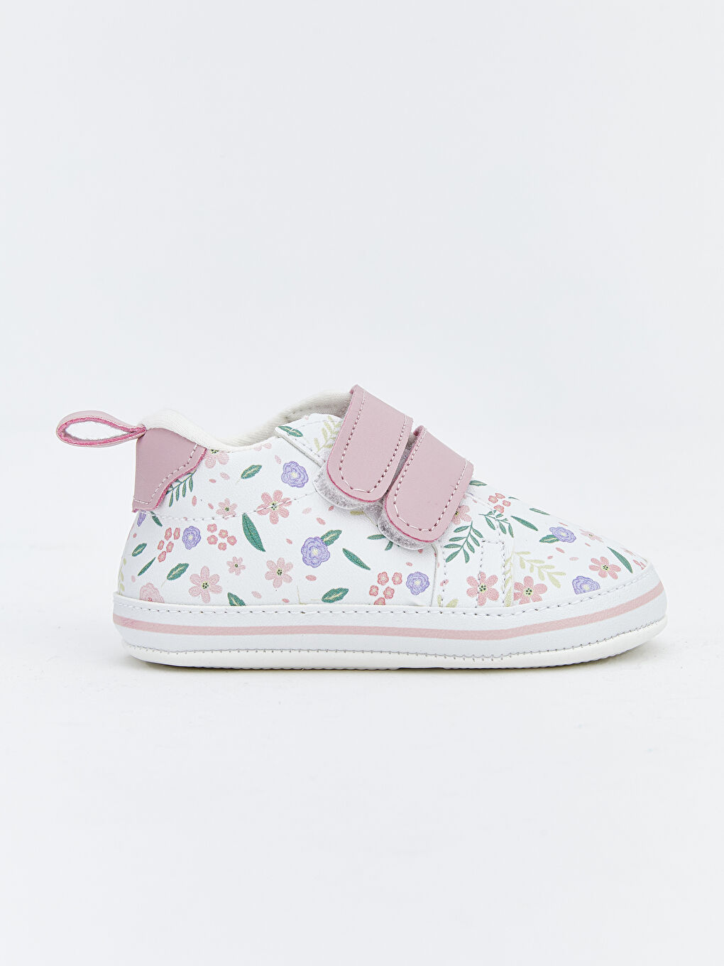 Beyaz Cırt Cırtlı Kız Bebek Yürüme Öncesi Ayakkabı-1