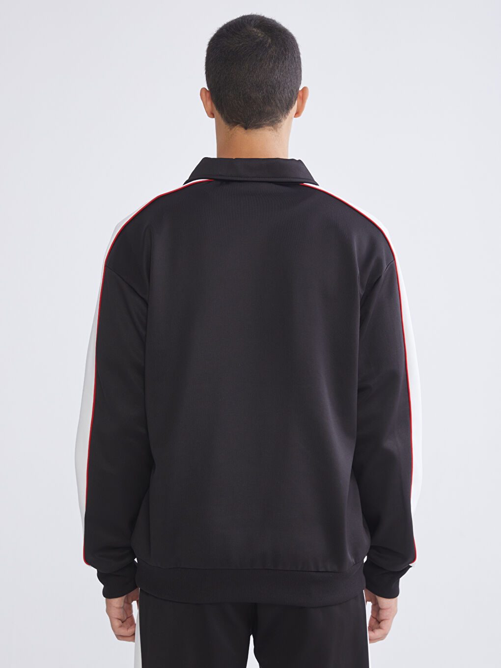 Polo Neck Printed Men's Sweatshirt-3