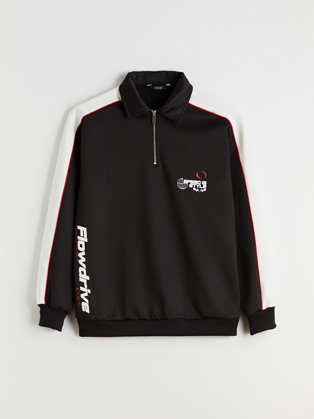 Polo Neck Printed Men's Sweatshirt-4