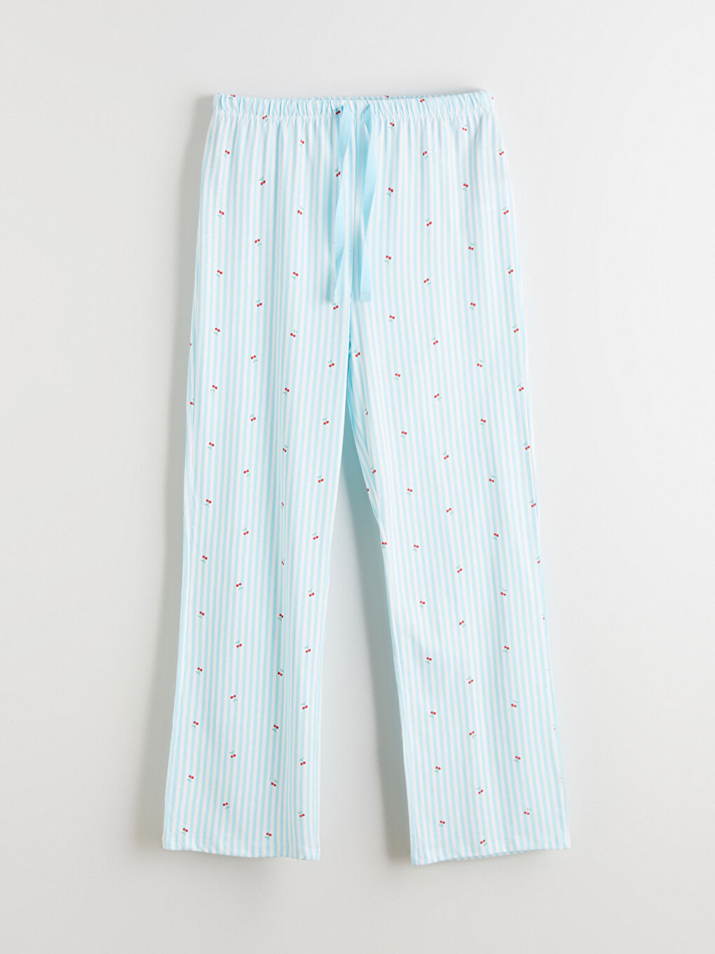 Mavi Bisiklet Yaka Baskılı Kadın Pijama Takımı-7