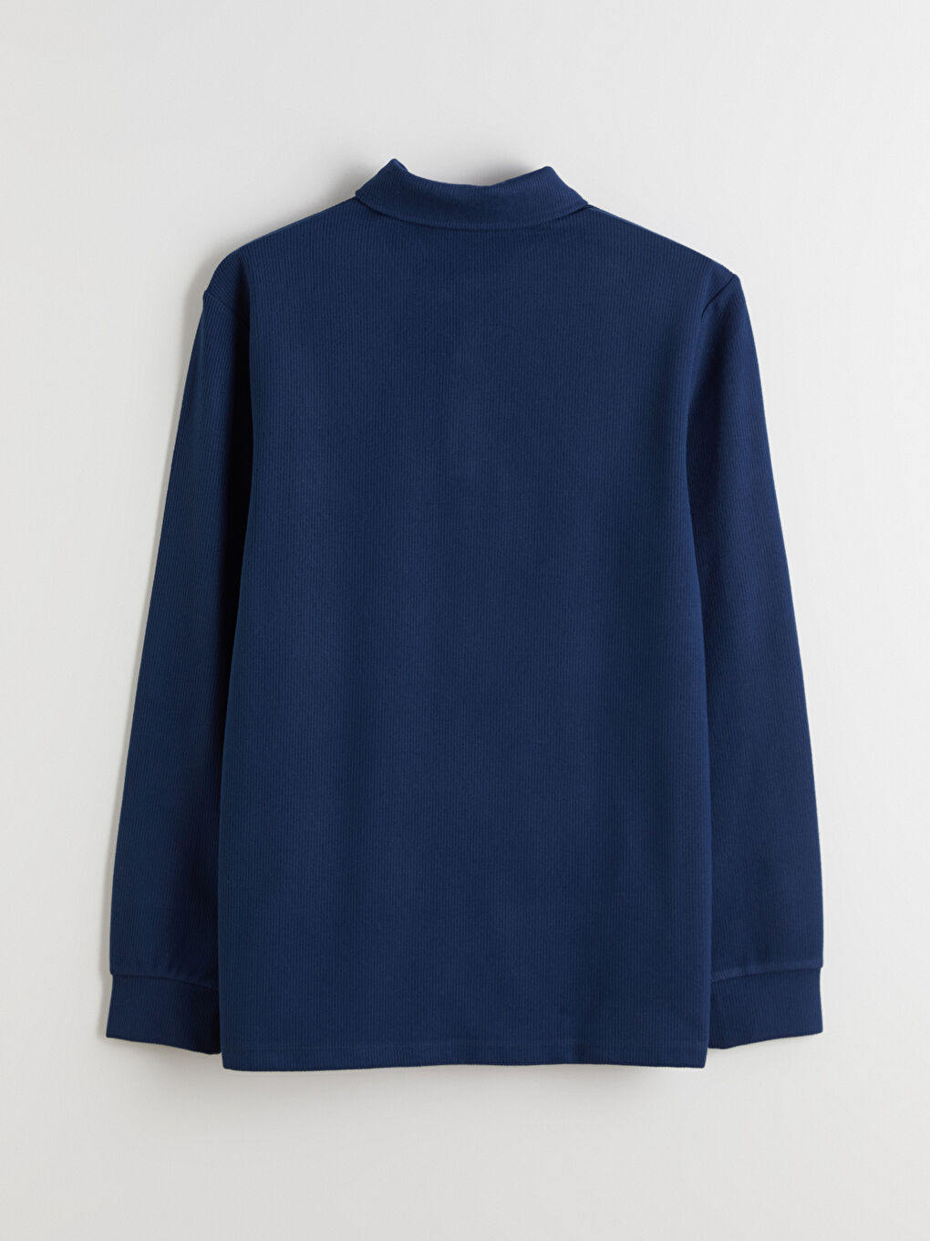 Lacivert Polo Yaka Uzun Kollu Erkek Tişört-4