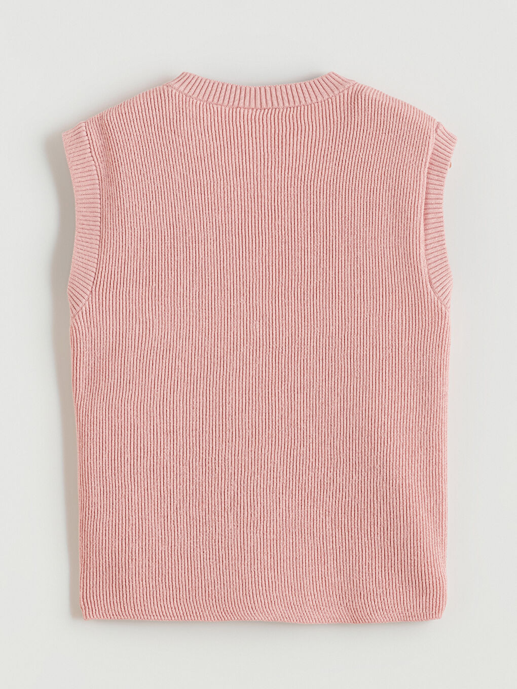 Pembe Bisiklet Yaka Kız Çocuk Triko Yelek-2