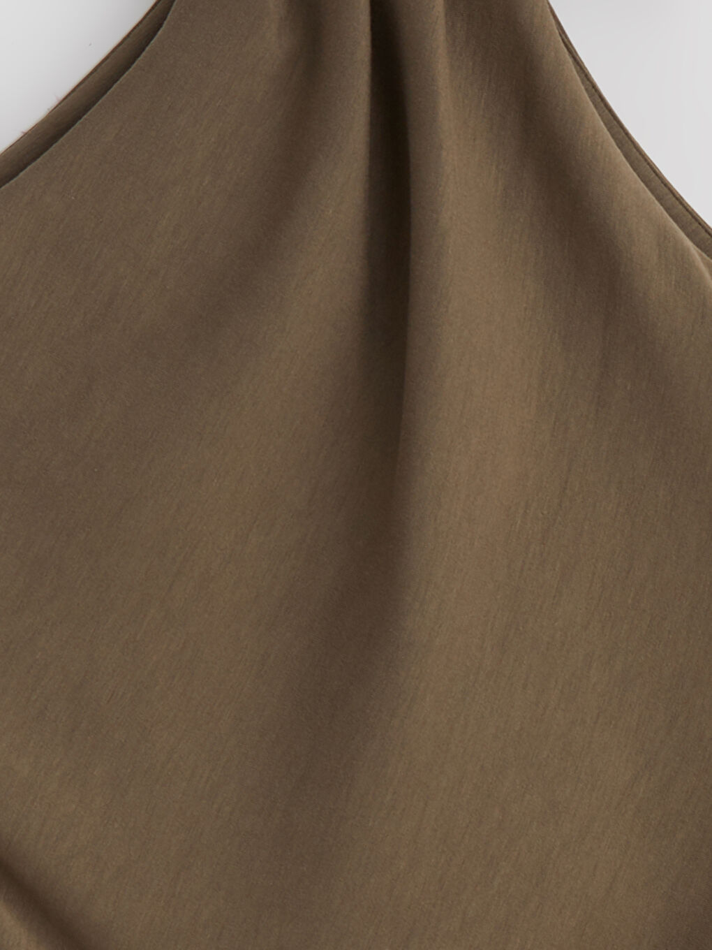 Haki Bisiklet Yaka Büzgülü Elbise-5