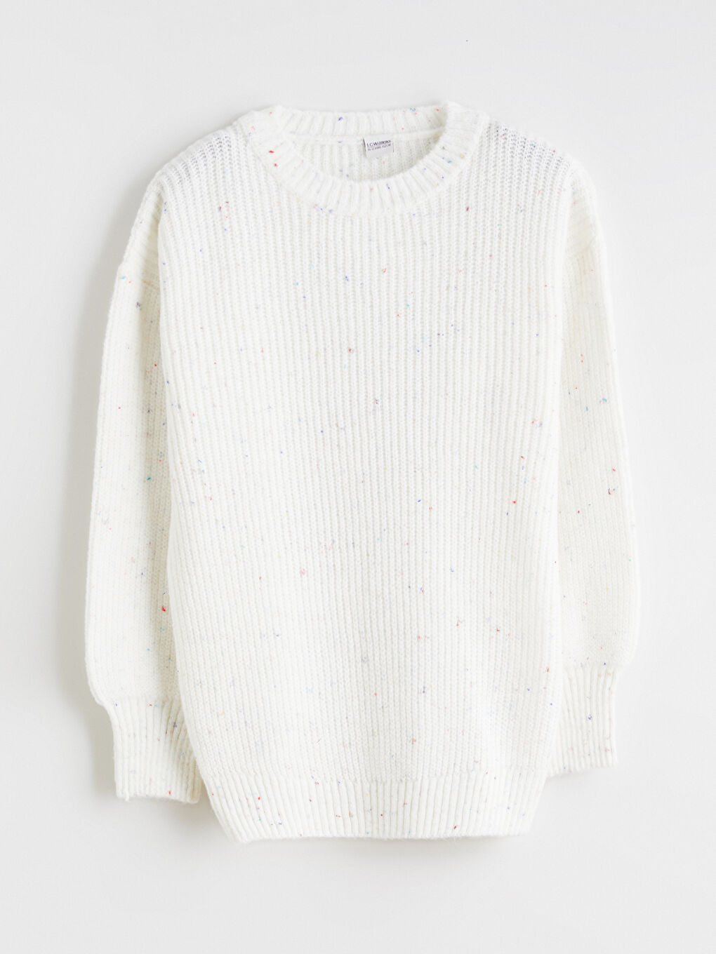 Ekru Bisiklet Yaka Kız Çocuk Triko Kazak-2