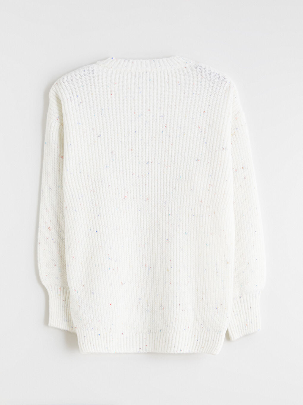 Ekru Bisiklet Yaka Kız Çocuk Triko Kazak-4