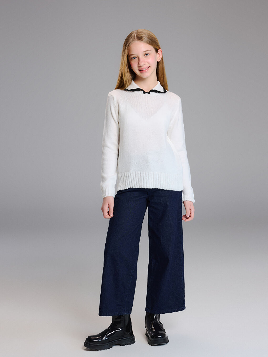 سوێته‌ری یه‌خه‌ی پۆڵۆ بۆ کچان-1