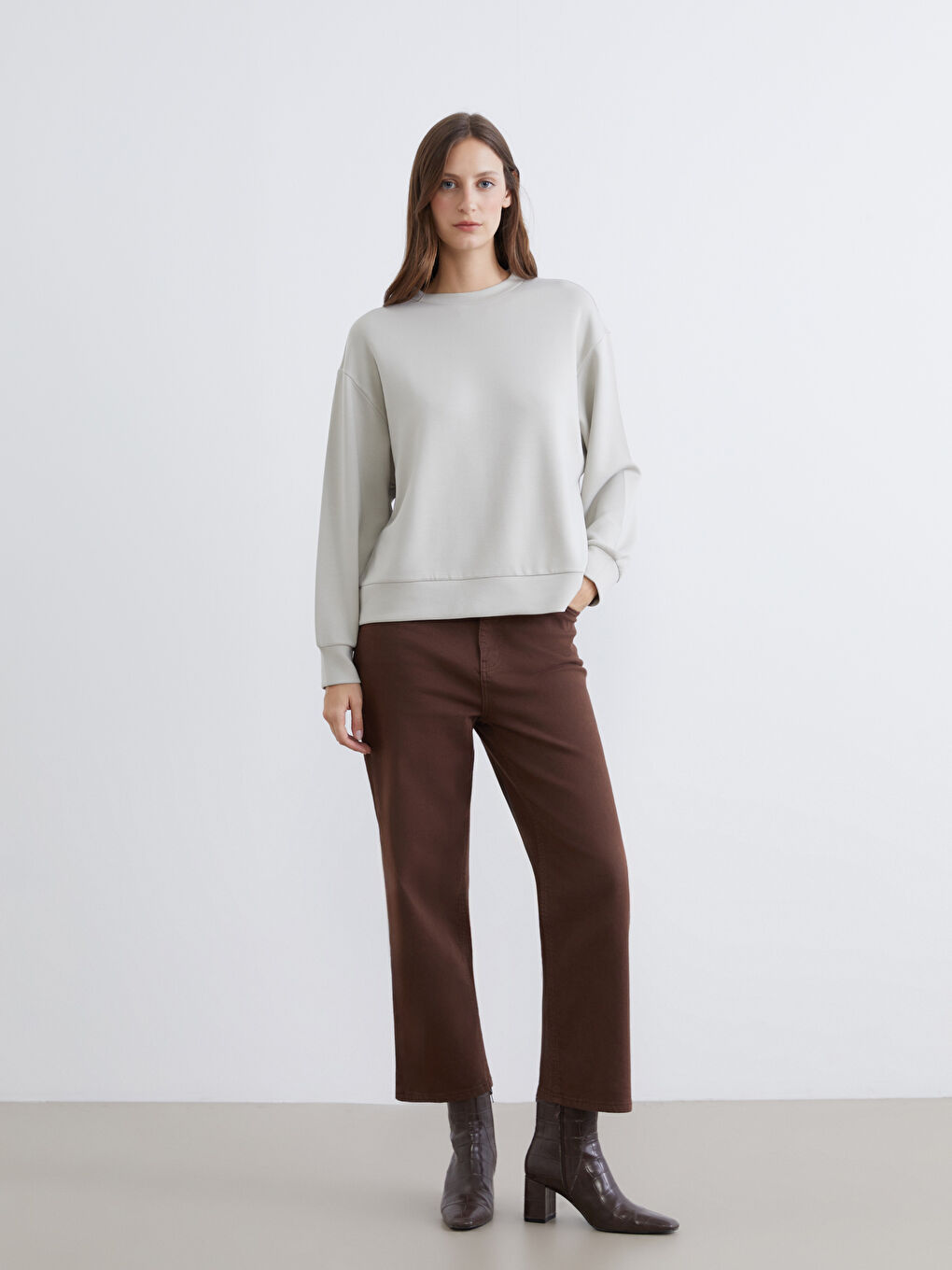 Crew Neck Oversize Women's Sweatshirt-1