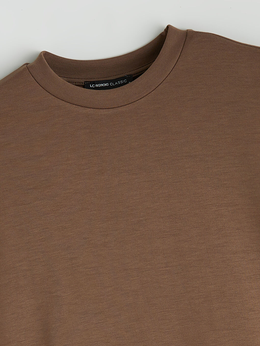 Kahverengi Bisiklet Yaka Oversize Kadın Sweatshirt-5