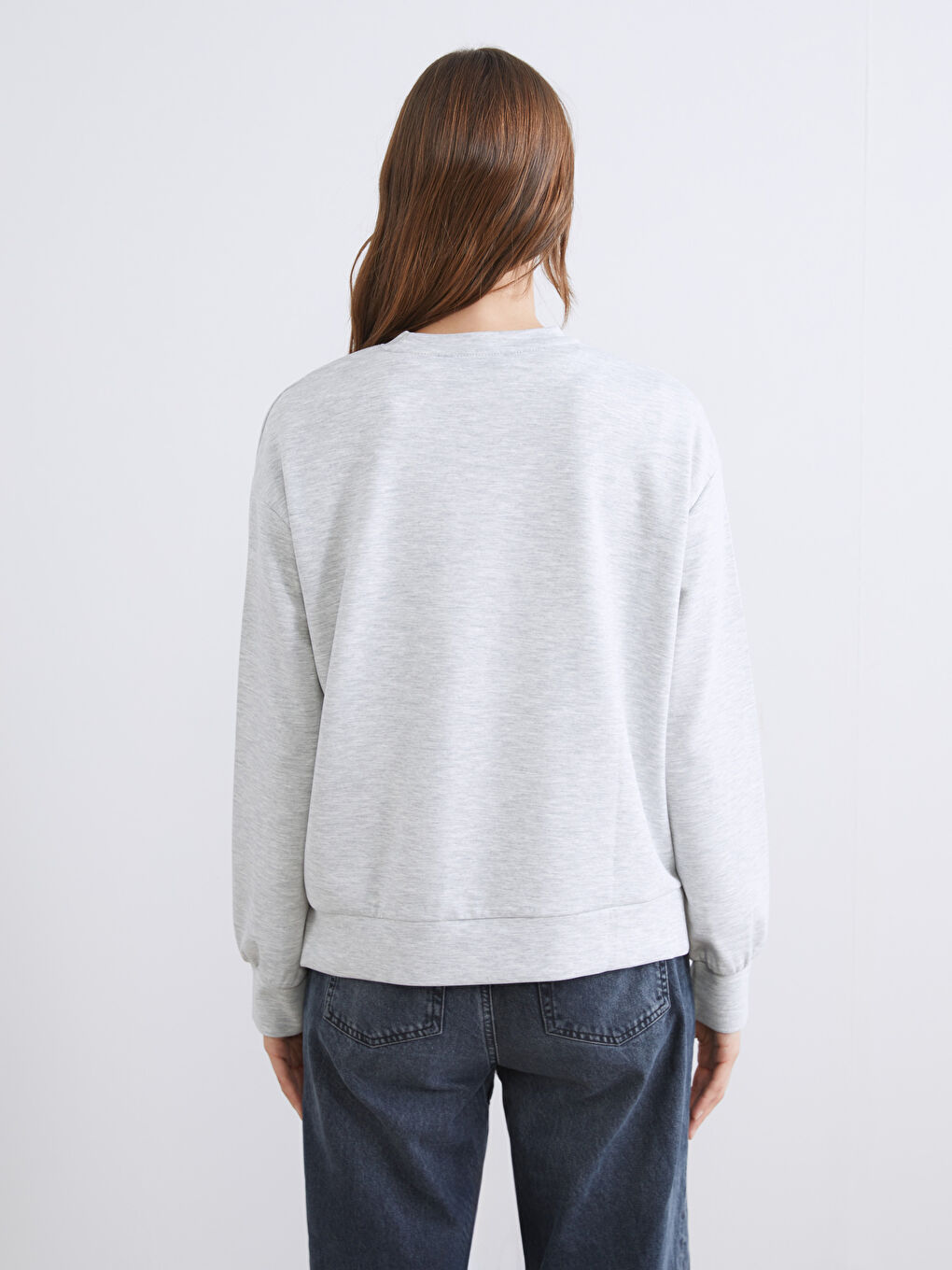 Crew Neck Oversize Women's Sweatshirt-3