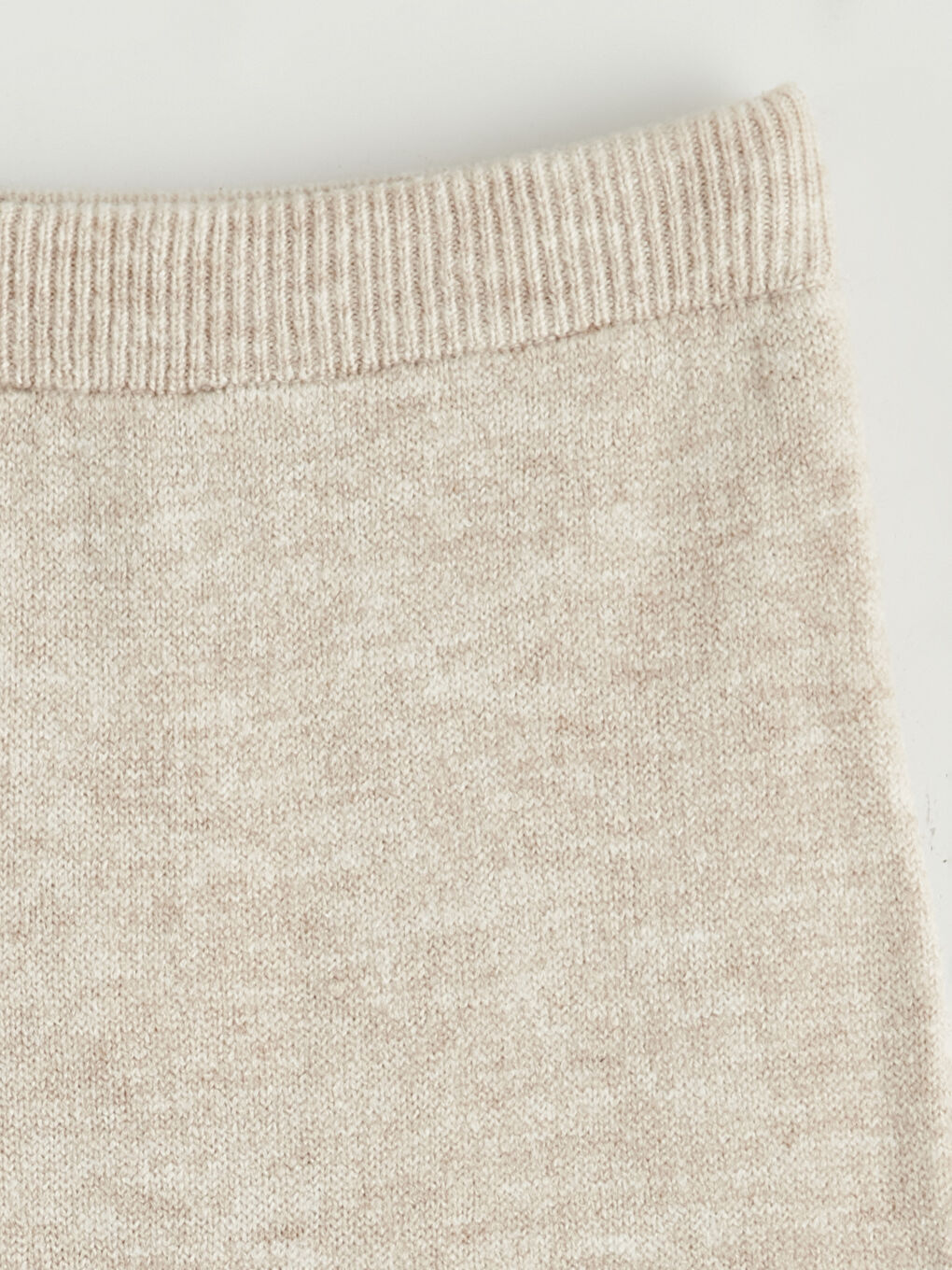 Elastic Waist Slit Detail Knitwear Skirt-5