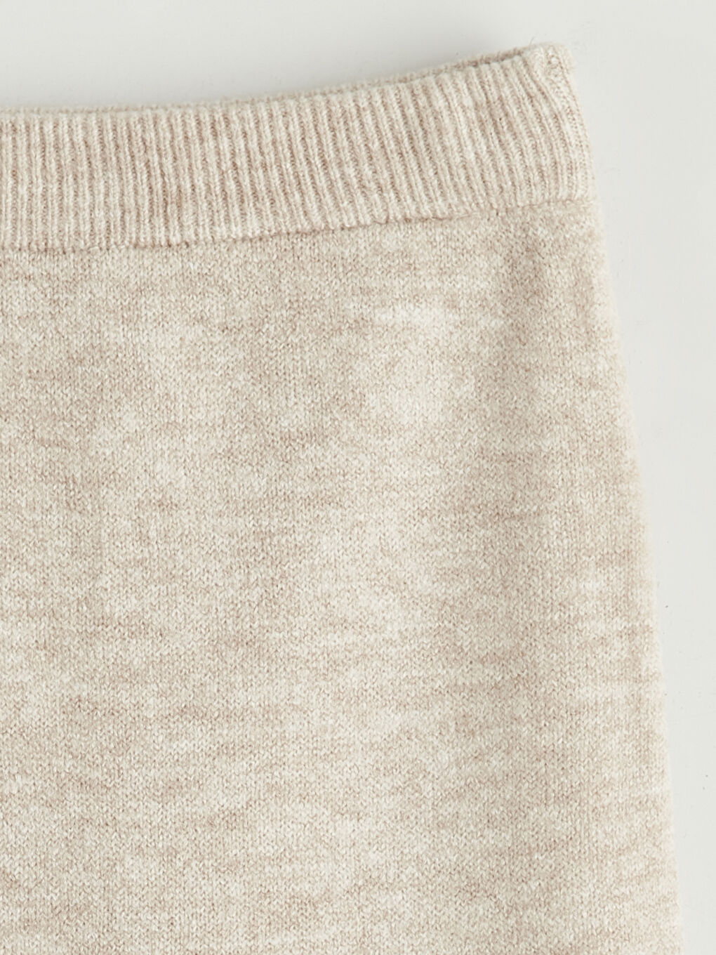 Elastic Waist Slit Detail Knitwear Skirt-6