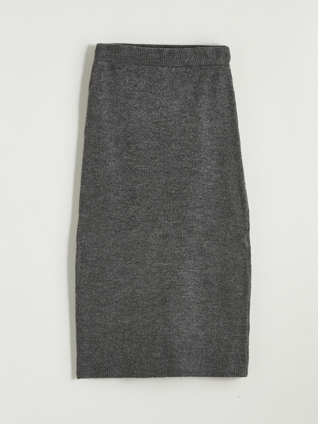 Elastic Waist Slit Detail Knitwear Skirt-4