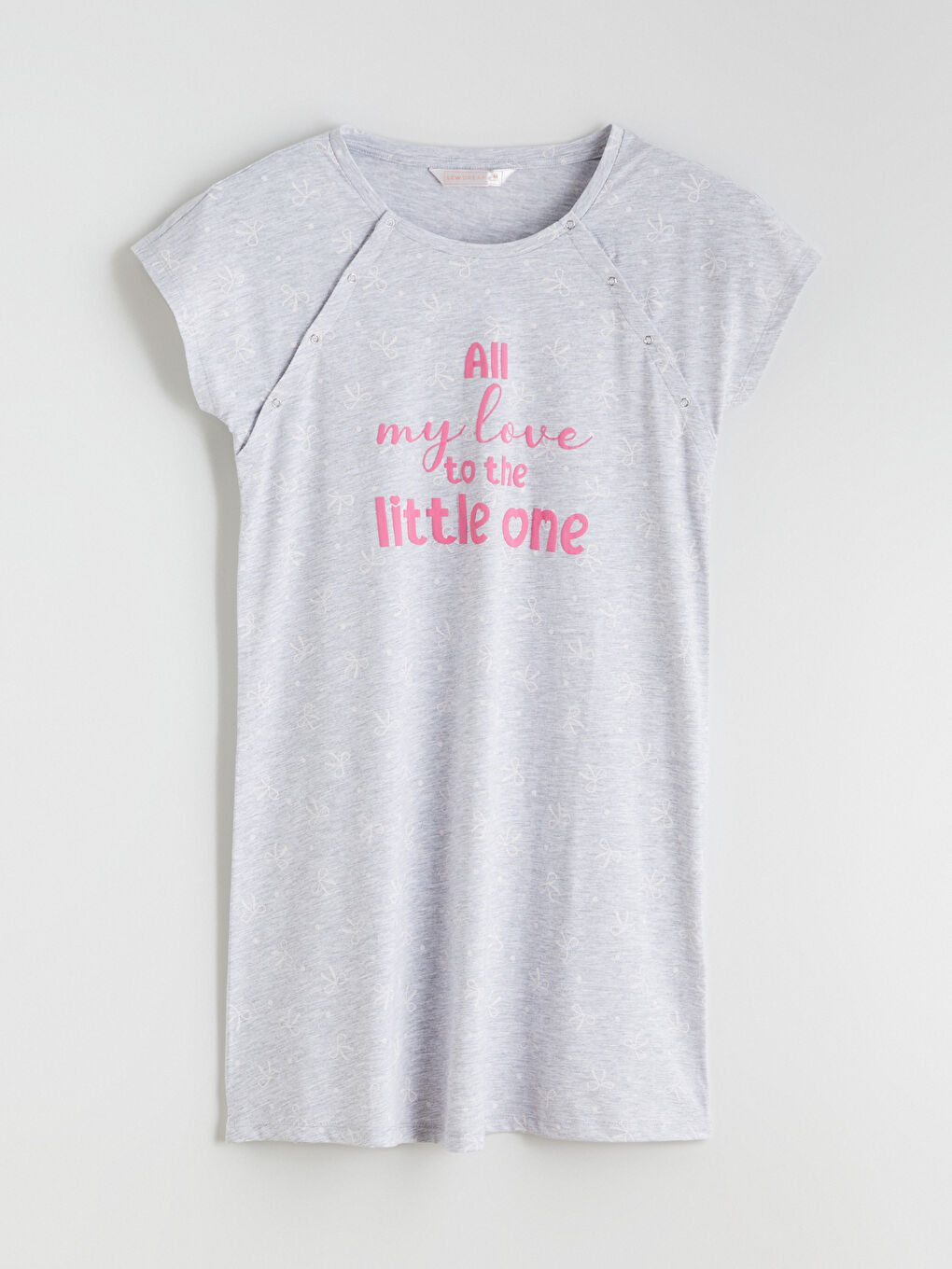 Crew Neck Printed Maternity Nightdress-4