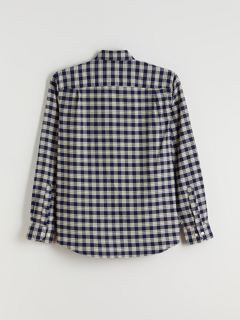 Ekru Regular Fit Uzun Kollu Ekose Erkek Gömlek-5