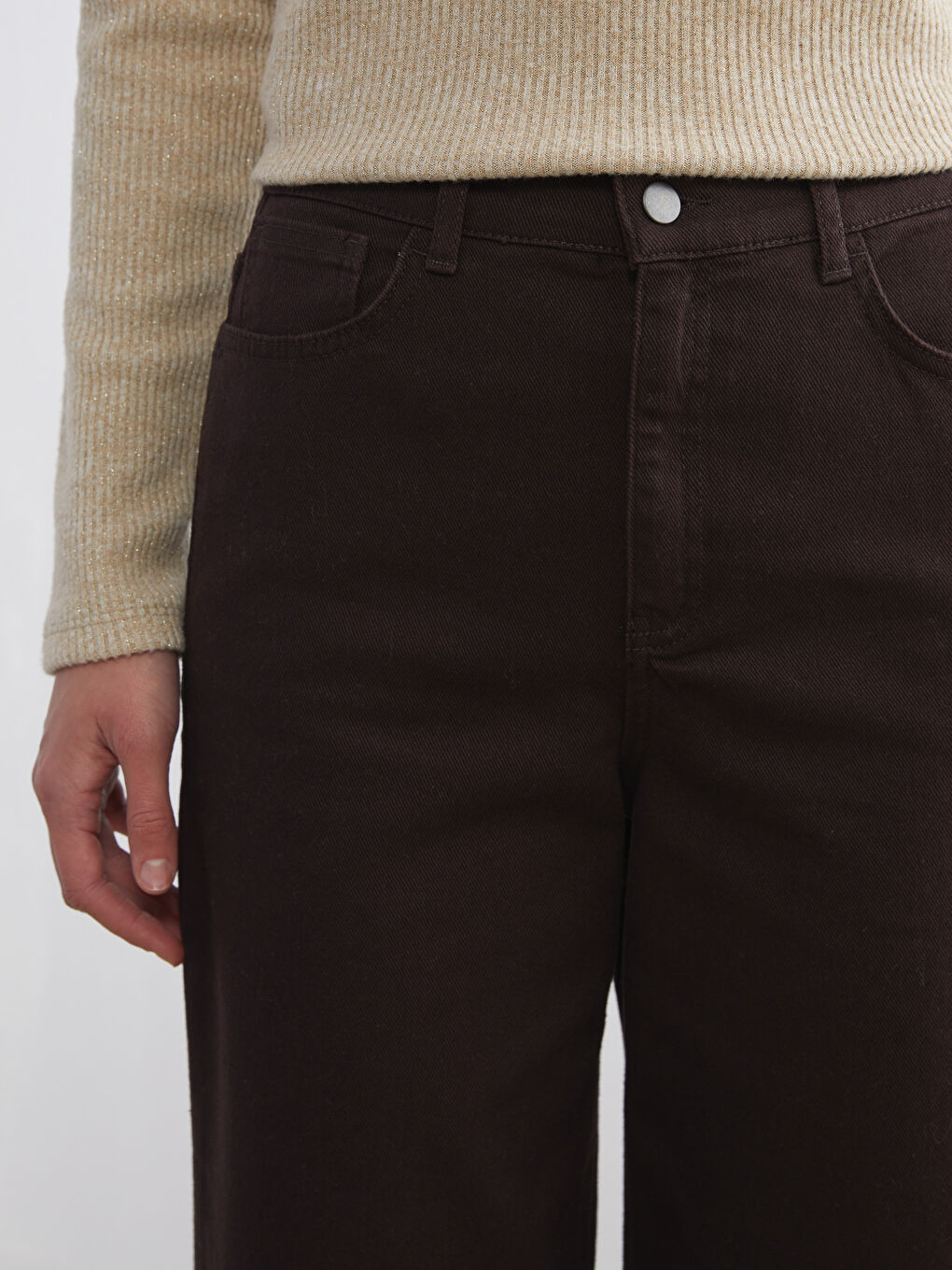 Regular Fit Wide Leg Women's Trousers-2