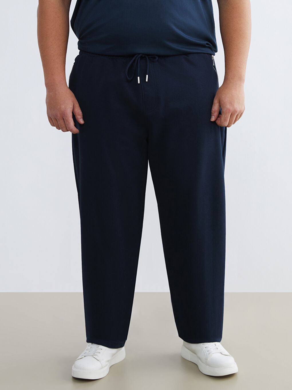 Lacivert Standart Kalıp Erkek Kalın Eşofman Altı-1