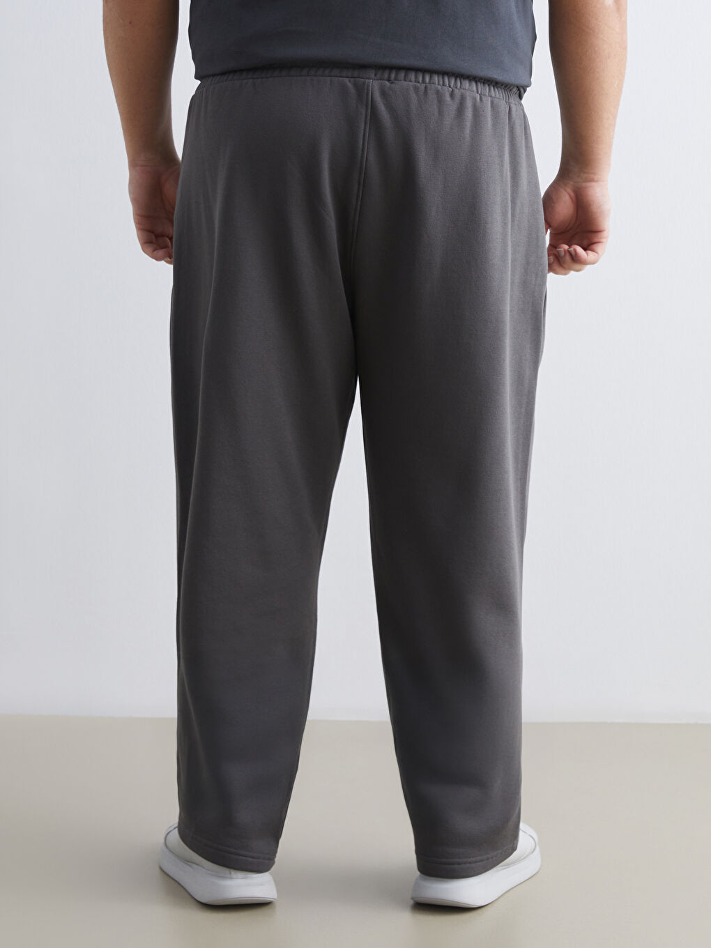 Gri Standart Kalıp Erkek Kalın Eşofman Altı-3