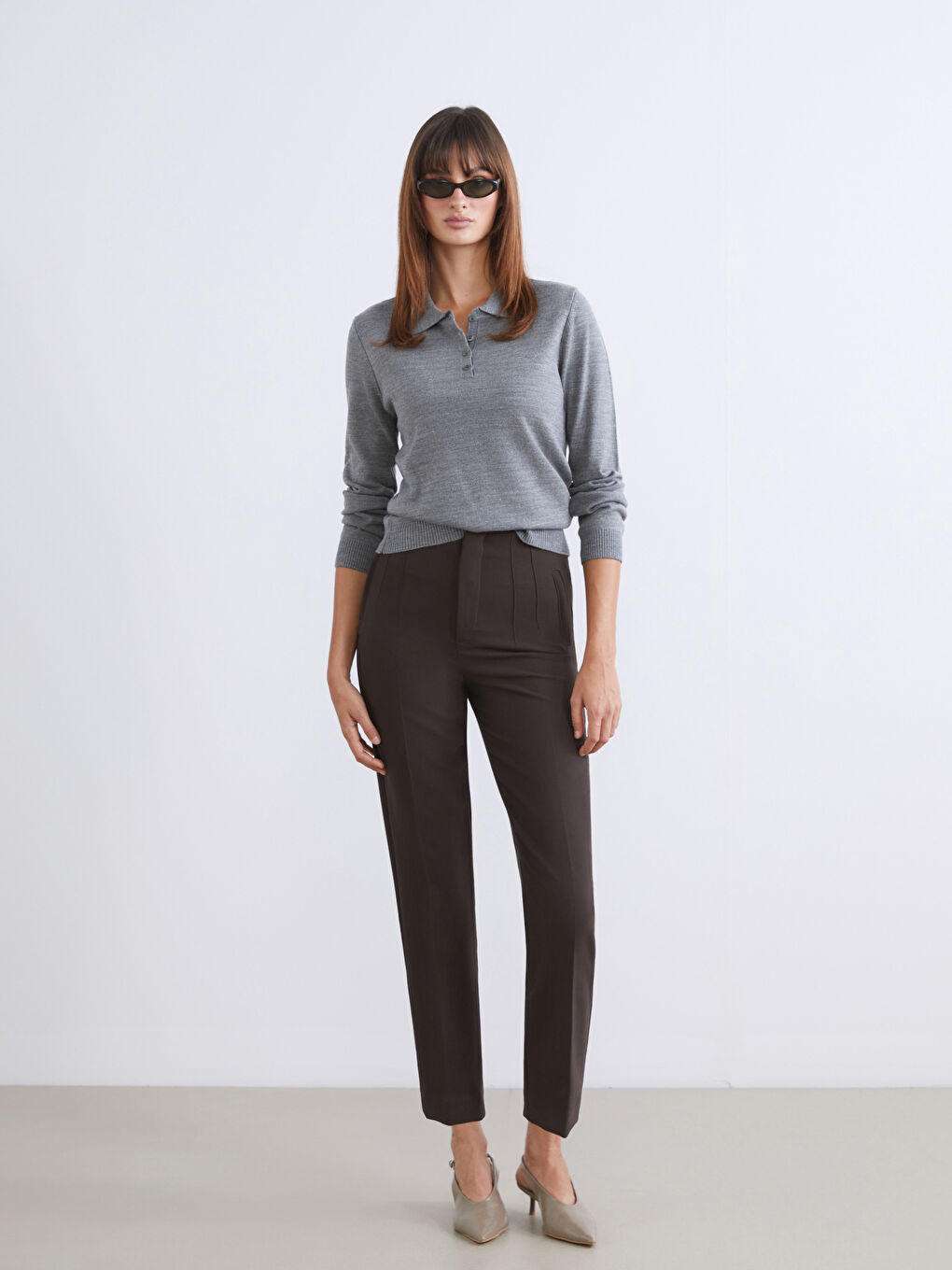 Polo Neck Women's Knitwear Sweater-1