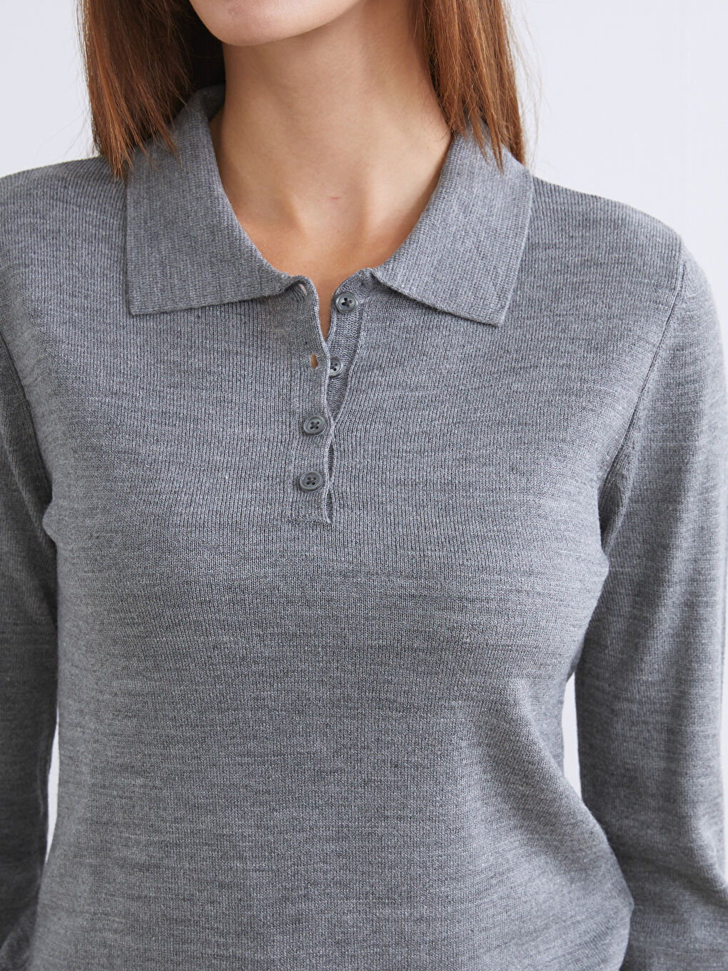 Polo Neck Women's Knitwear Sweater-2