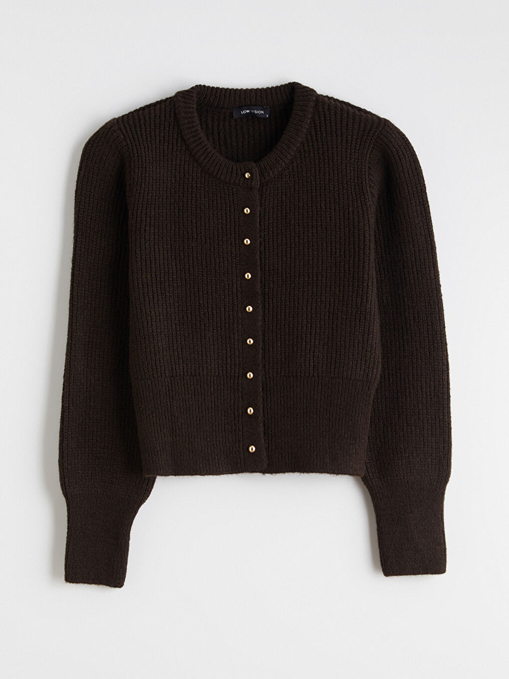 Trikotažni kardigan za žene okruglog izreza-4