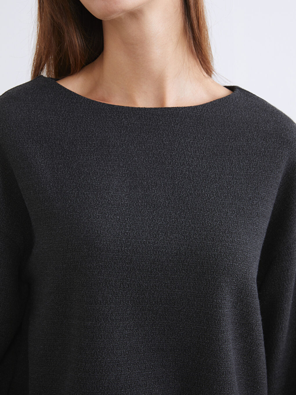 Siyah Bisiklet Yaka Bluz-2