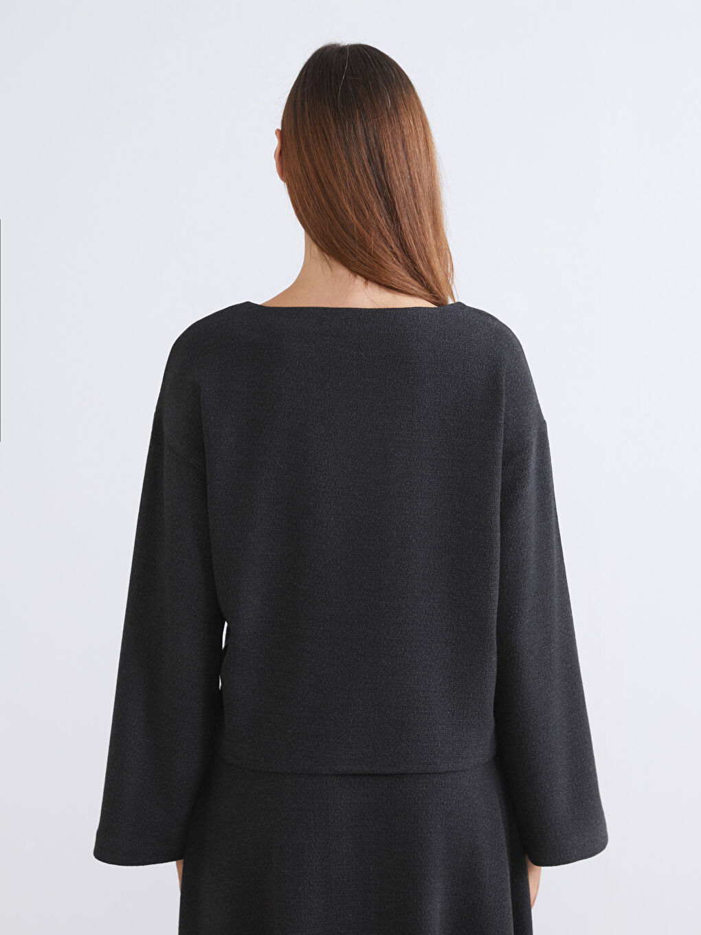 Siyah Bisiklet Yaka Bluz-3