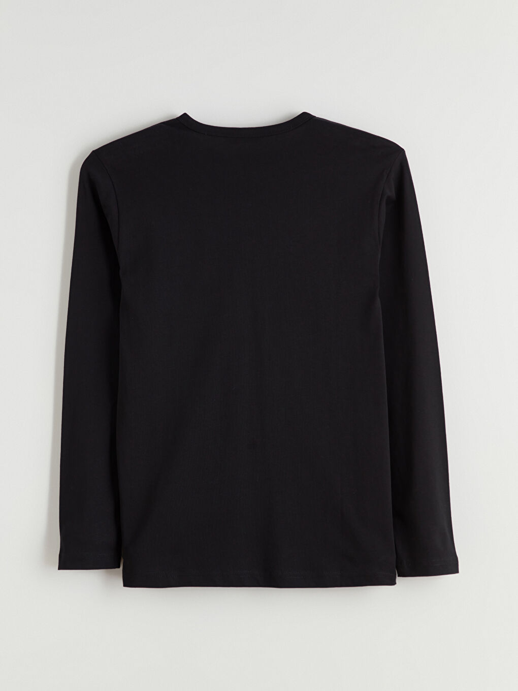 Siyah Bisiklet Yaka Erkek Sweatshirt-5