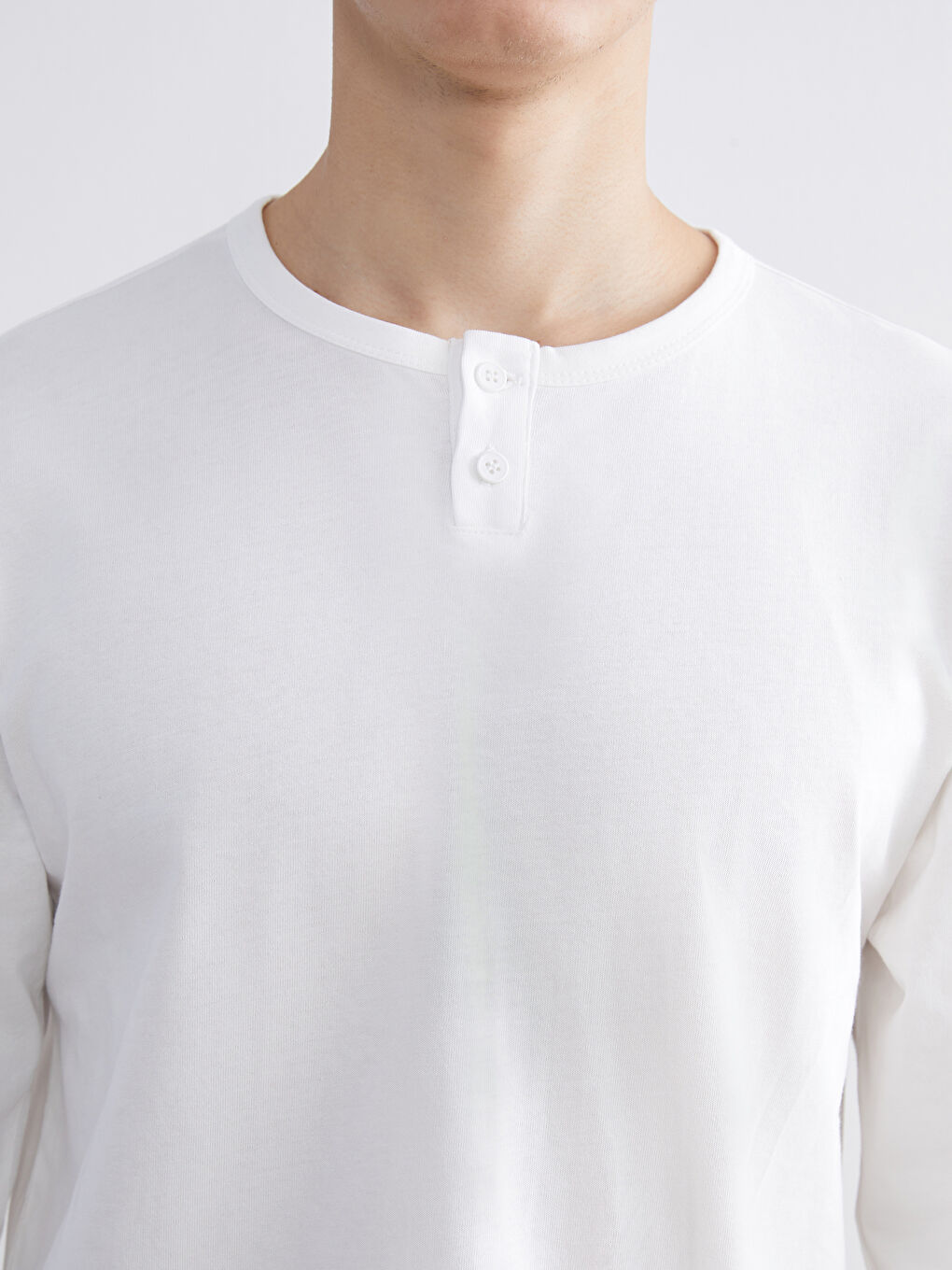 Ekru Bisiklet Yaka Erkek Sweatshirt-2