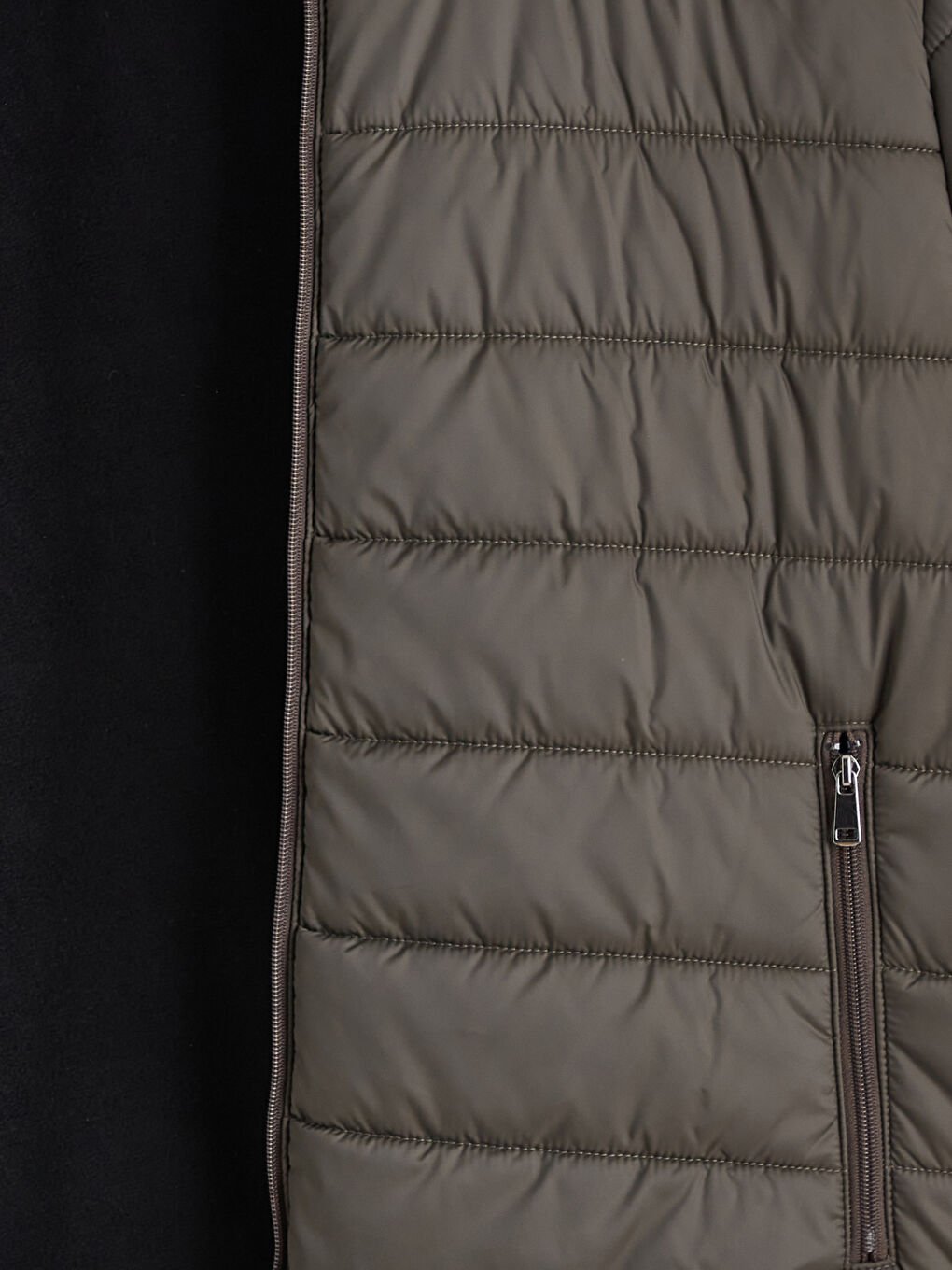 Haki Standart Kalıp Kapüşonlu Erkek Şişme Mont-6